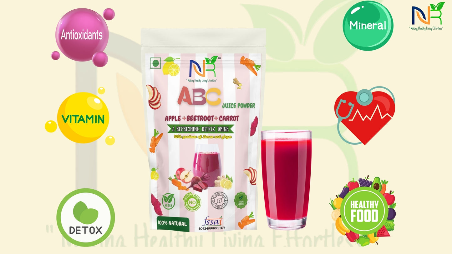 ABC Juice Powder (200.0 Gram), Apple Beetroot Carrot Detox Drink Mix with Lemon and Ginger