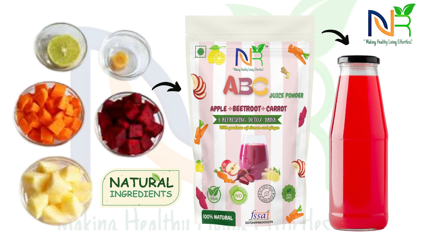 ABC Juice Powder (200.0 Gram), Apple Beetroot Carrot Detox Drink Mix with Lemon and Ginger