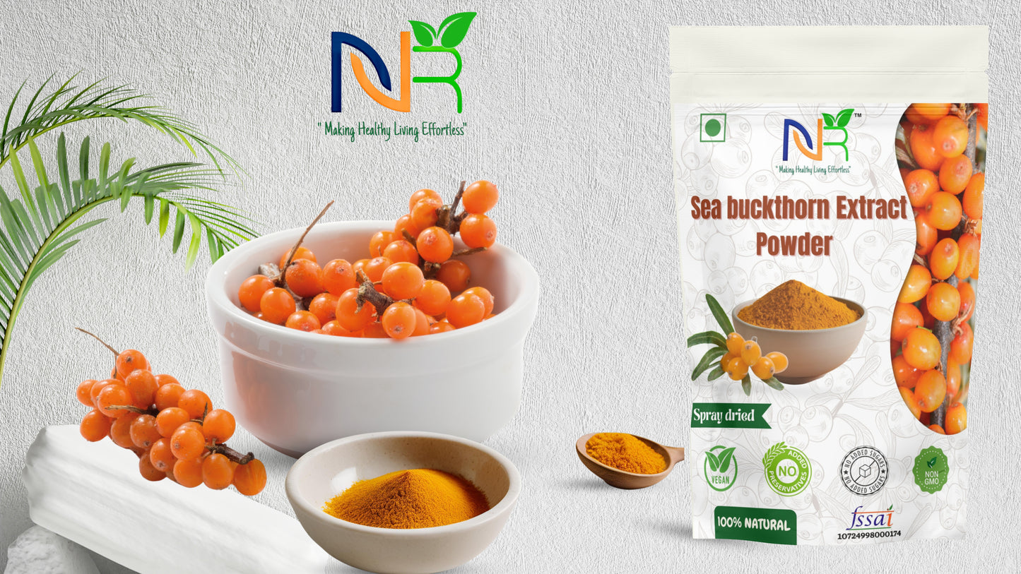 Sea Buckthorn Berries Powder, 200g | Rich in Omega 3, 6, 7, 9 | Collagen, Fiber, Omegas, Vitamin C, Vitamin E | Dry Sea Buckthorn Berry Powder