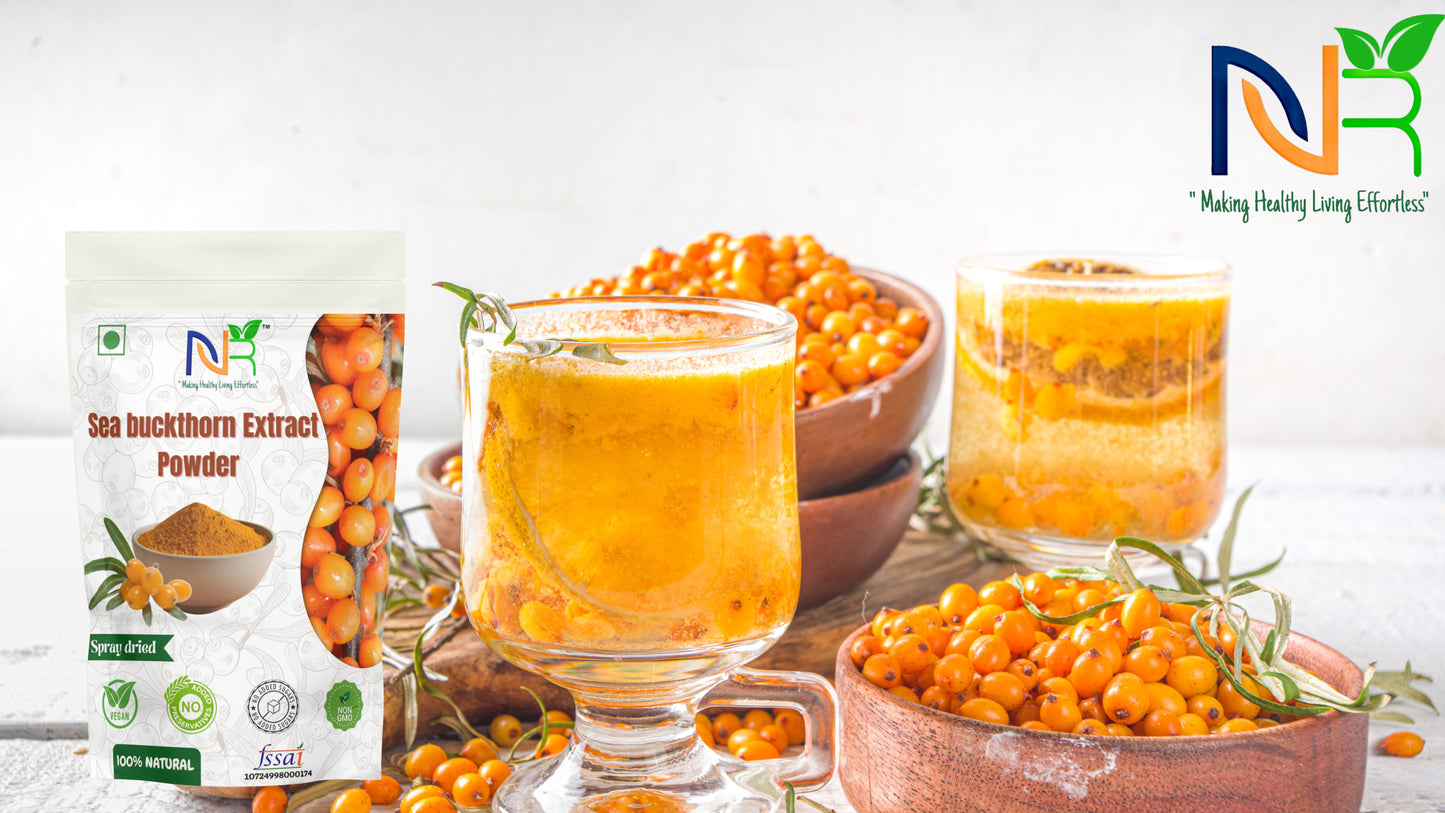 Sea Buckthorn Berries Powder, 200g | Rich in Omega 3, 6, 7, 9 | Collagen, Fiber, Omegas, Vitamin C, Vitamin E | Dry Sea Buckthorn Berry Powder