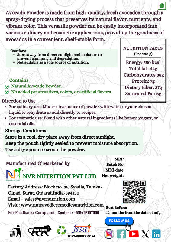 Avocado Fruit Juice Powder