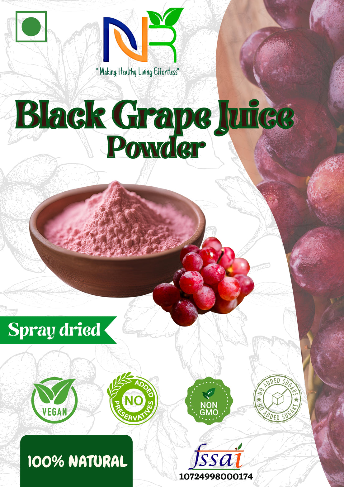 Black Grape Juice Powder - 200.0 Gram