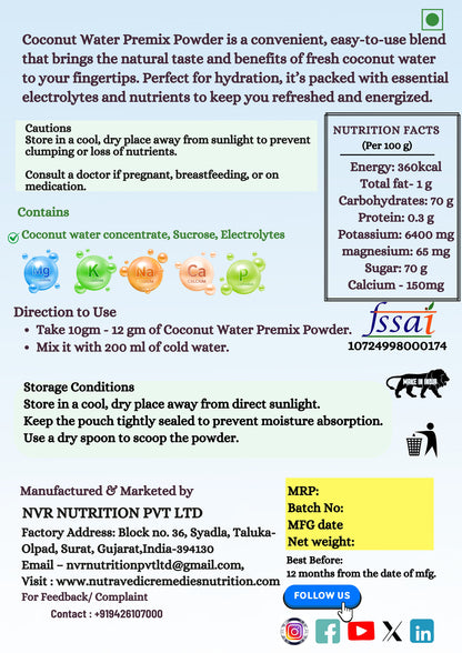 Coconut Water Powder 200gm | Energy Drink Powder, Immune Booster, Hydration Drink | Use For Coconut juice, Smoothie, Energy drink