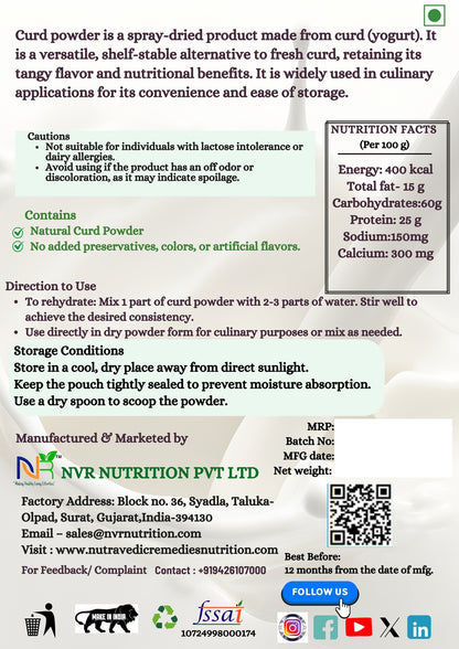 Butter Milk Powder - 200.0 Gram ! Curd Powder, Chaas Powder