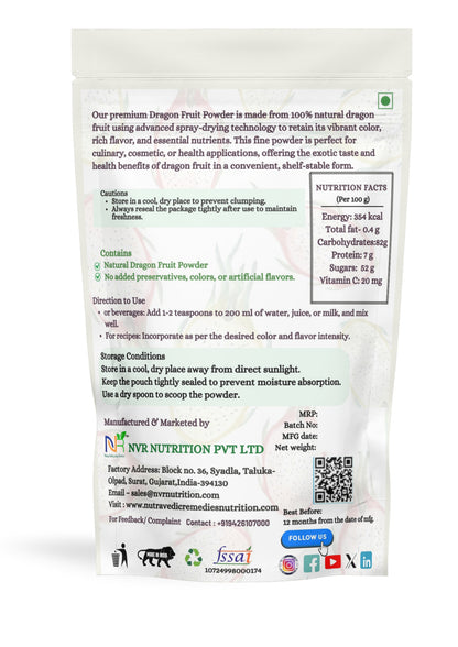 Dragon Fruit Juice Powder - Pitaya Powder for Immunity, Digestion & Radiant Skin - Spray Dried Red Dragon Fruit juice powder